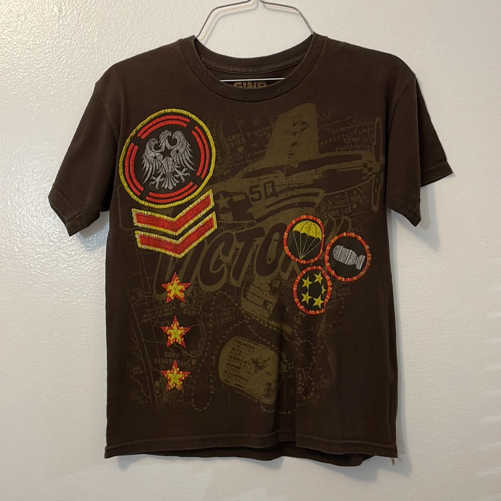 GWP Sport brown medium (8) t shirt 100% cotton military design airplane